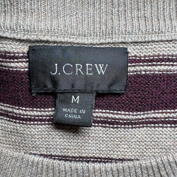 J. Crew Cotton Crewneck Sweater‎ In Striped Garter Stitch Men’s Size Medium - Picture 3 of 5